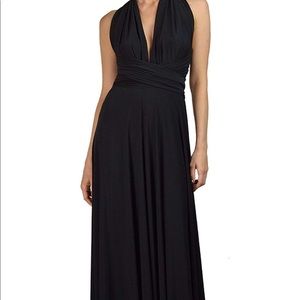 Black multi tie bridesmaid dress